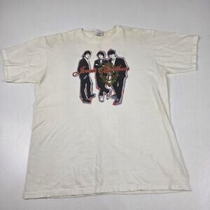 Jonas Brothers Shirt Mens Large White 2008 Concert Tour Band‎ Graphic Tee 2007
